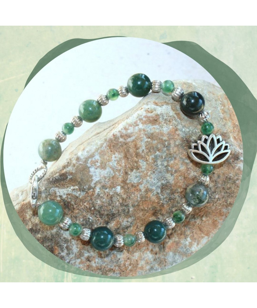 Bracelet Lotus en Agate mousse