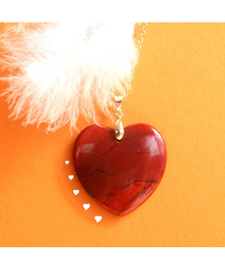 Pendentif Cœur  Jaspe rouge