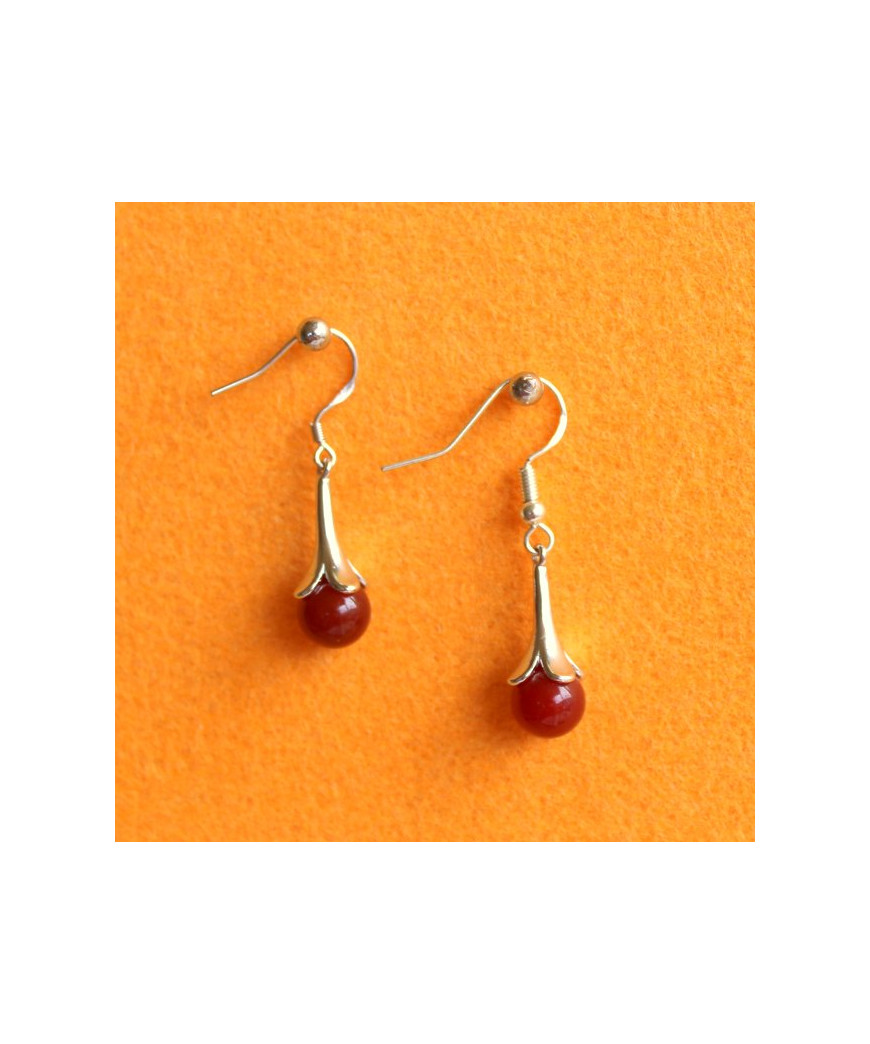 Boucles d'oreilles en Cornaline