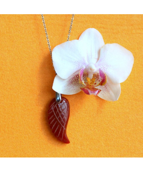 Pendentif Aile d'Ange en Cornaline