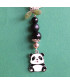 Porte-clefs Panda en Agate noire