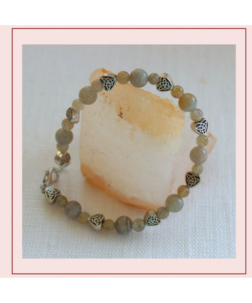 Bracelet Cœurs celtiques Labradorite
