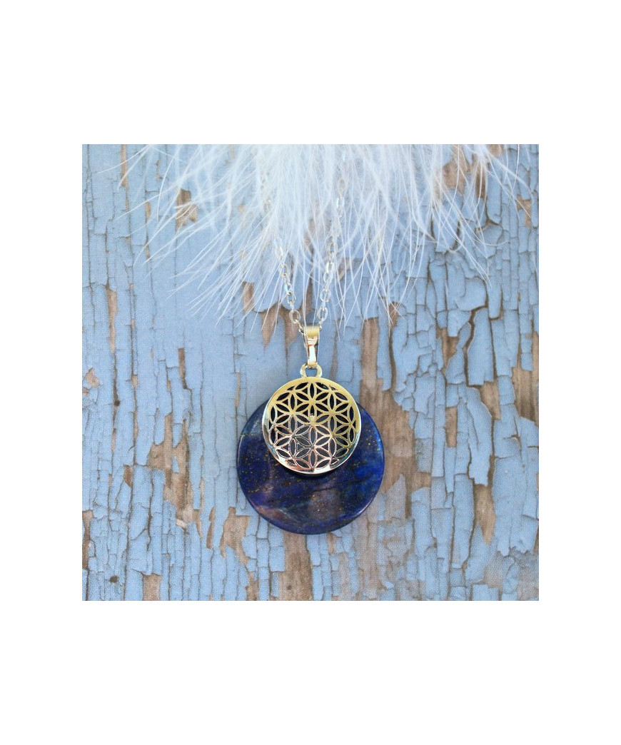 Pendentif Fleur de vie en Lapis Lazuli