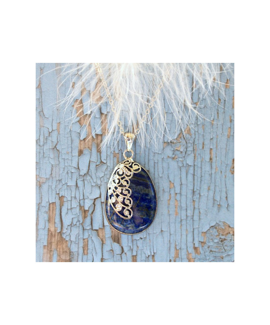 Pendentif Aile de Papillon en Lapis Lazuli