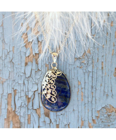 Pendentif Aile de Papillon en Lapis Lazuli