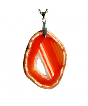 Pendentif Géode d'Agate orange