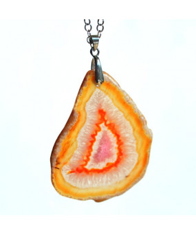 Pendentif Géode d'Agate orange