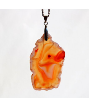 Pendentif Géode d'Agate orange