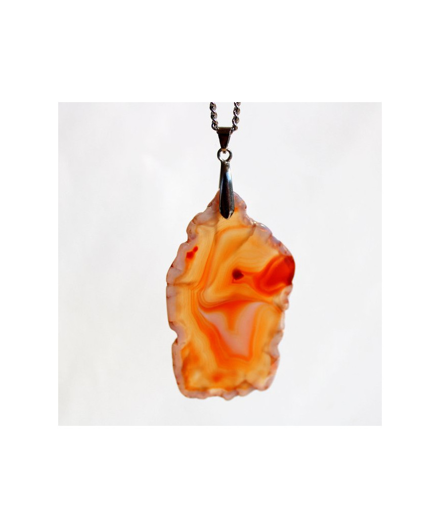 Pendentif Géode d'Agate orange