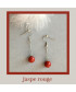 Boucles d'oreilles Tige en Jaspe rouge