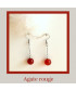 Boucles d'oreilles Tige en Agate rouge