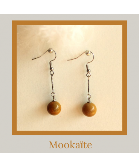 Boucles d'oreilles Tige en Mookaïte