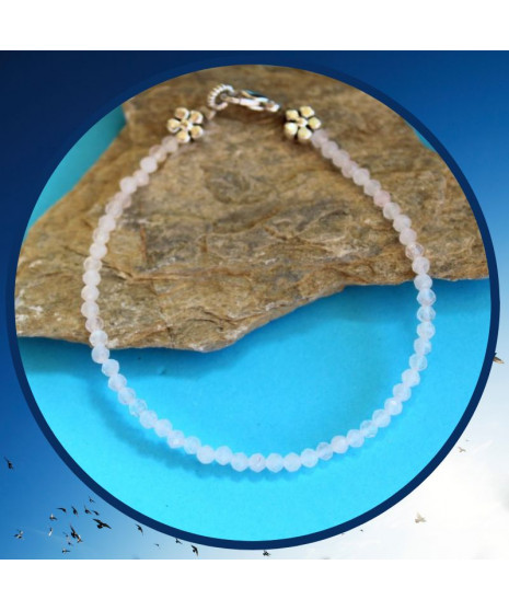 Bracelet fin en Quartz rose