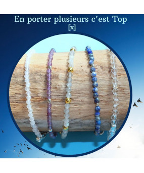 Bracelet fin en Quartz rose