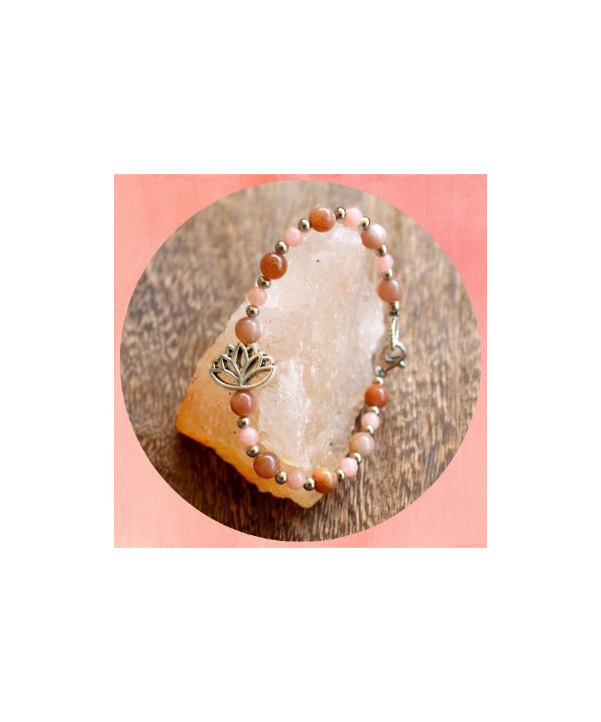 Bracelet Lotus en Pierre du Soleil