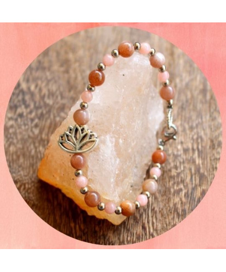 Bracelet Lotus en Pierre du Soleil