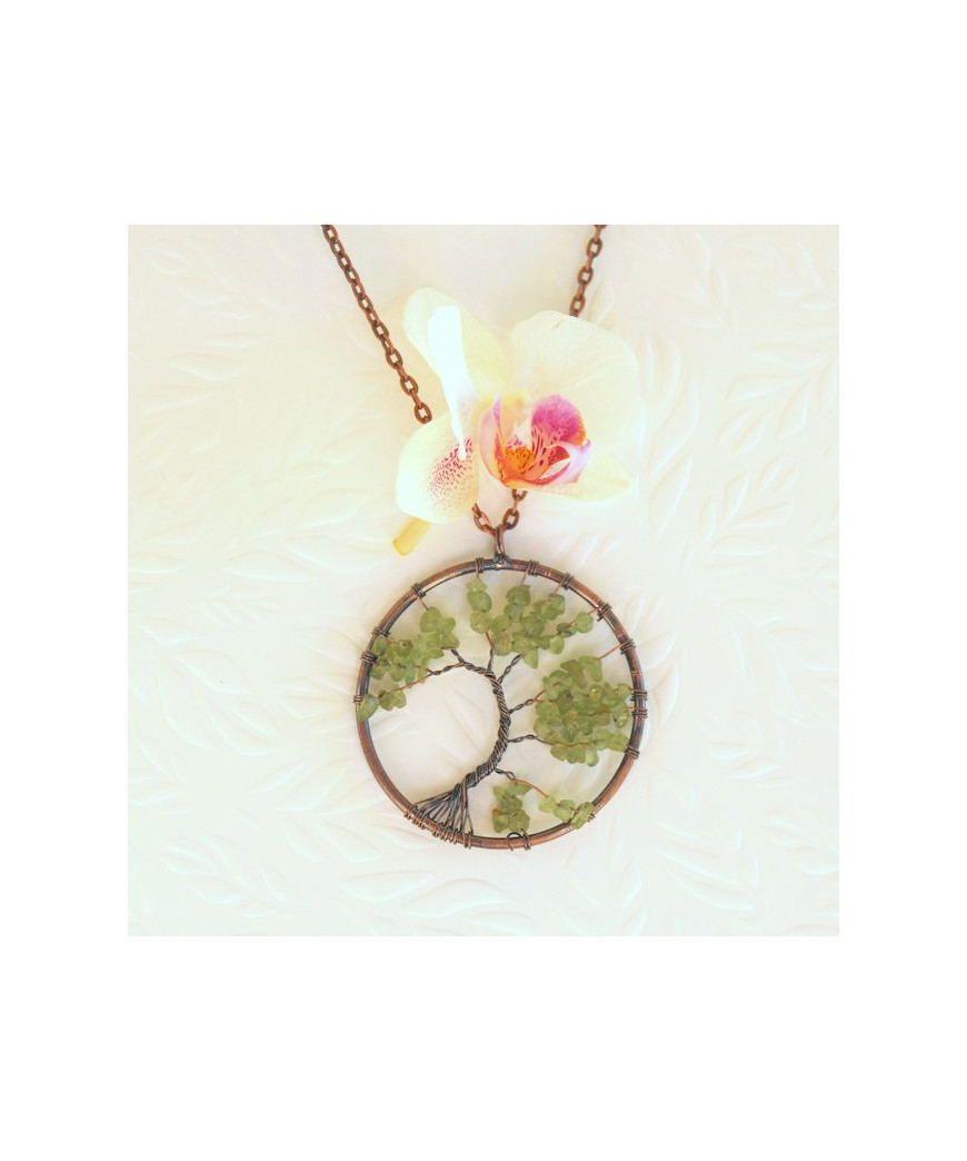 Pendentif Arbre de vie vert en
