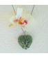 Pendentif Arbre de vie vert en forme de cœur en Aventurine