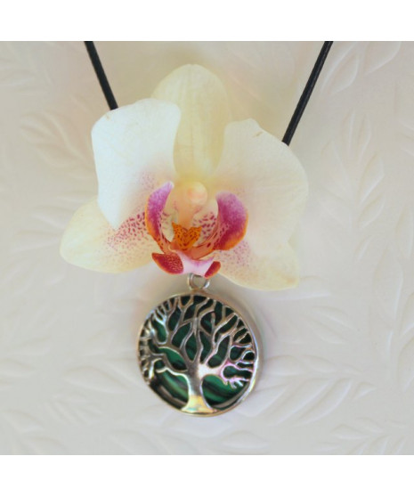 Pendentif Arbre de vie vert en Malachite