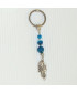 Porte-clefs Cheval des mers en Agate bleue