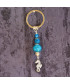 Porte-clefs Cheval des mers en Agate bleue