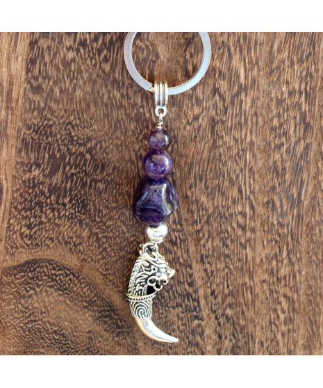 Porte-clefs Dragon en Améthyste