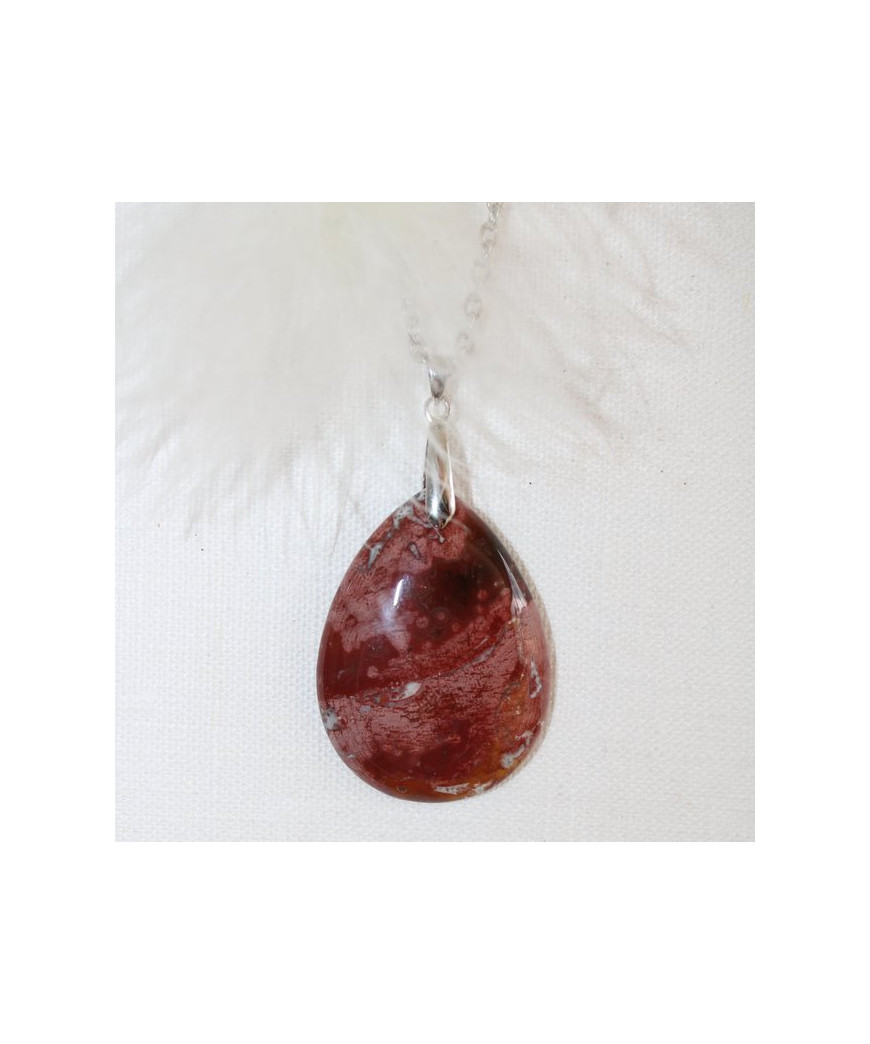 Pendentif en Jaspe Mookaïte marron