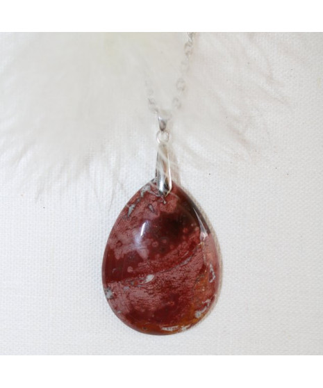 Pendentif en Jaspe Mookaïte marron