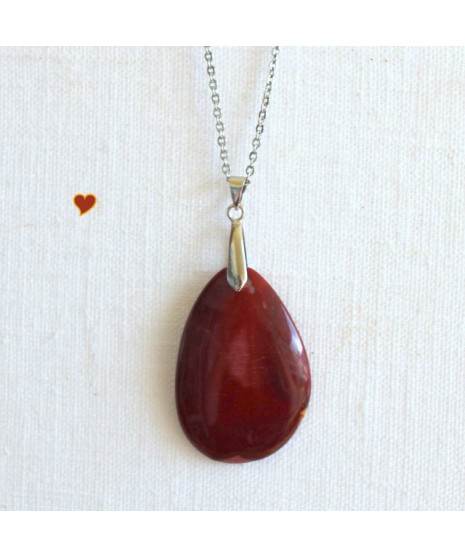 Pendentif en Jaspe Mookaïte marron