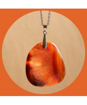 Pendentif en Agate orange