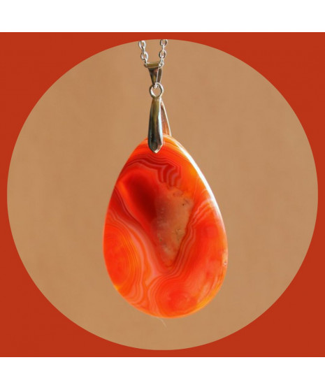 Pendentif en Agate orange