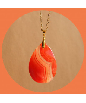 Pendentif en Agate orange