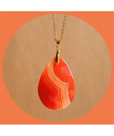 Pendentif en Agate orange