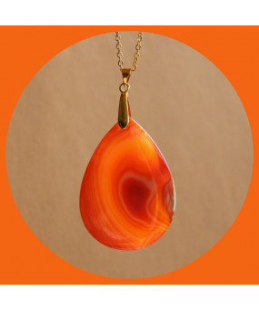 Pendentif en Agate orange