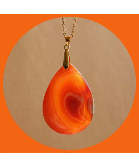 Pendentif en Agate orange