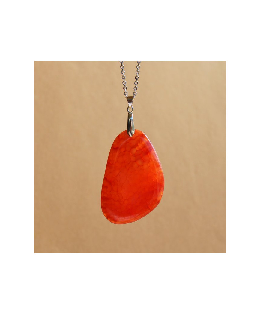 Pendentif en Agate orange
