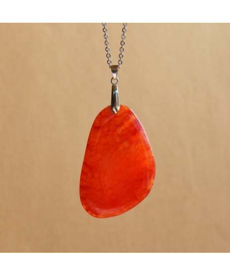 Pendentif en Agate orange