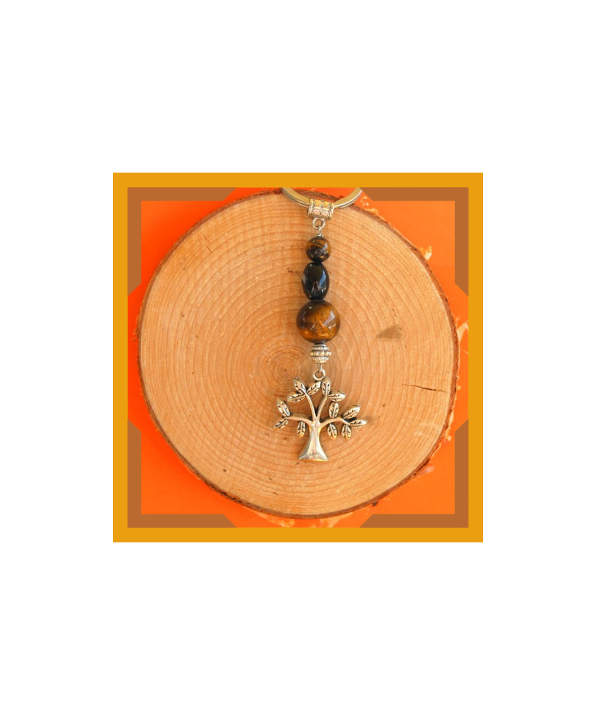 Porte-clefs Arbre de Vie en Œil de tigre