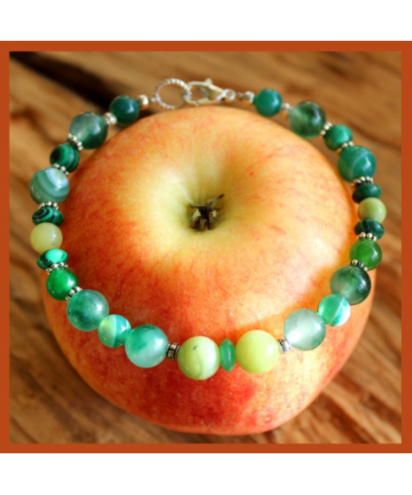 Bracelet pierres Camaïeu de vert