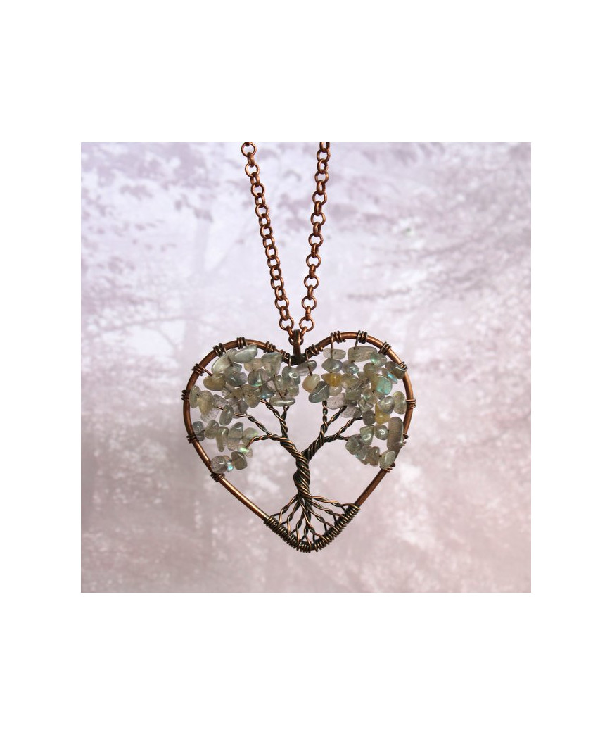 Pendentif Arbre de vie en Labradorite