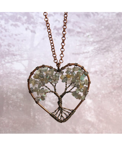 Pendentif Arbre de vie en Labradorite