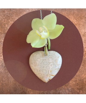 Pendentif Cœur en Corail de...