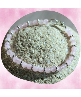Bracelet fin en Quartz rose
