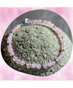 Bracelet fin en Quartz rose