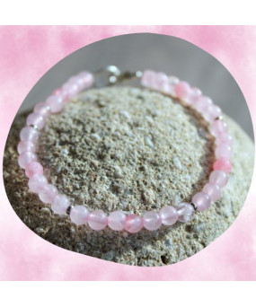 Bracelet fin en Quartz rose