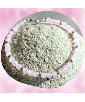 Bracelet fin en Quartz rose