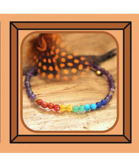 Bracelet des 7 chakras et Améthyste
