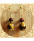 Boucles d'oreilles dorées en Œil de tigre