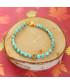 Bracelet Fleur dorée en Turquoise