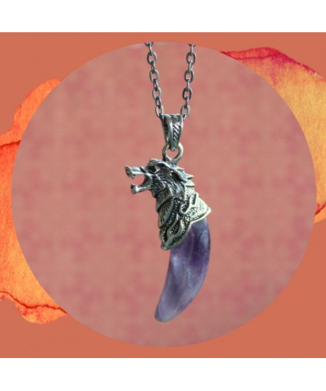 Pendentif Loup en Améthyste